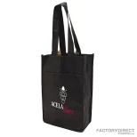 Custom 2-bottle wine tote with color printed logo