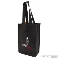 Custom 2-bottle wine tote with color printed logo